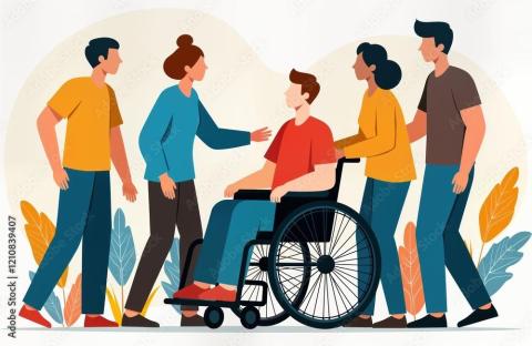 Illustration avec un groupe de personne